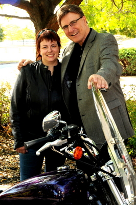 Mary & Larry with her Harley