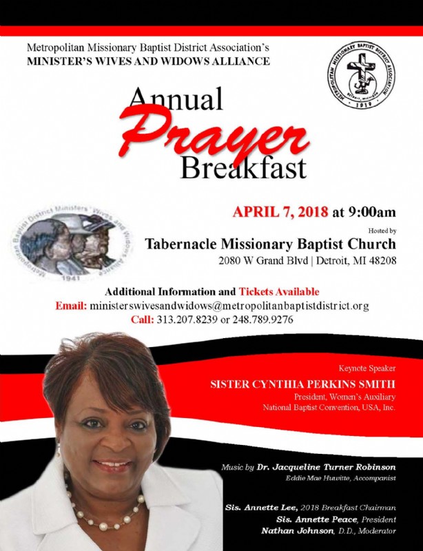 MWWA Annual Prayer Breakfast Flyer