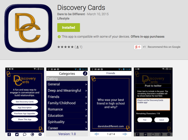 Discovery Cards App