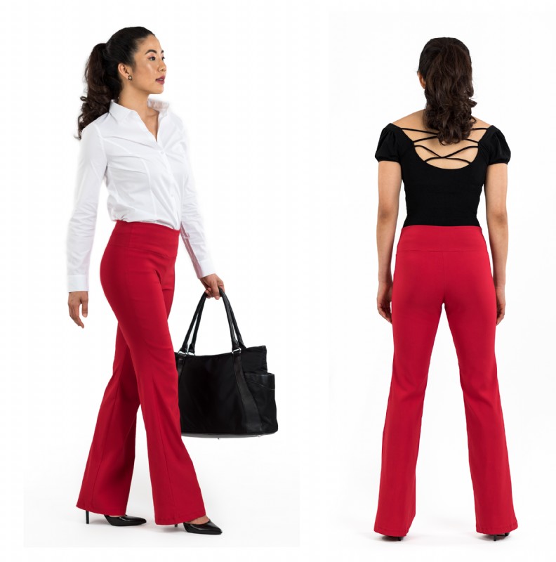 Free Photo | Formally dressed african american business woman in white  blouse and red trousers successful dark skinned businesswoman