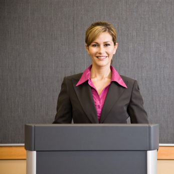 Lady at Podiums