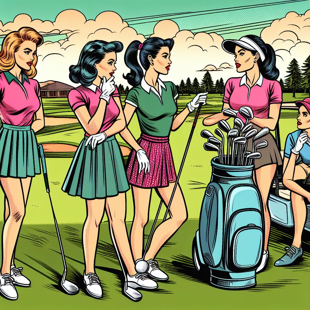 ladies playing golf