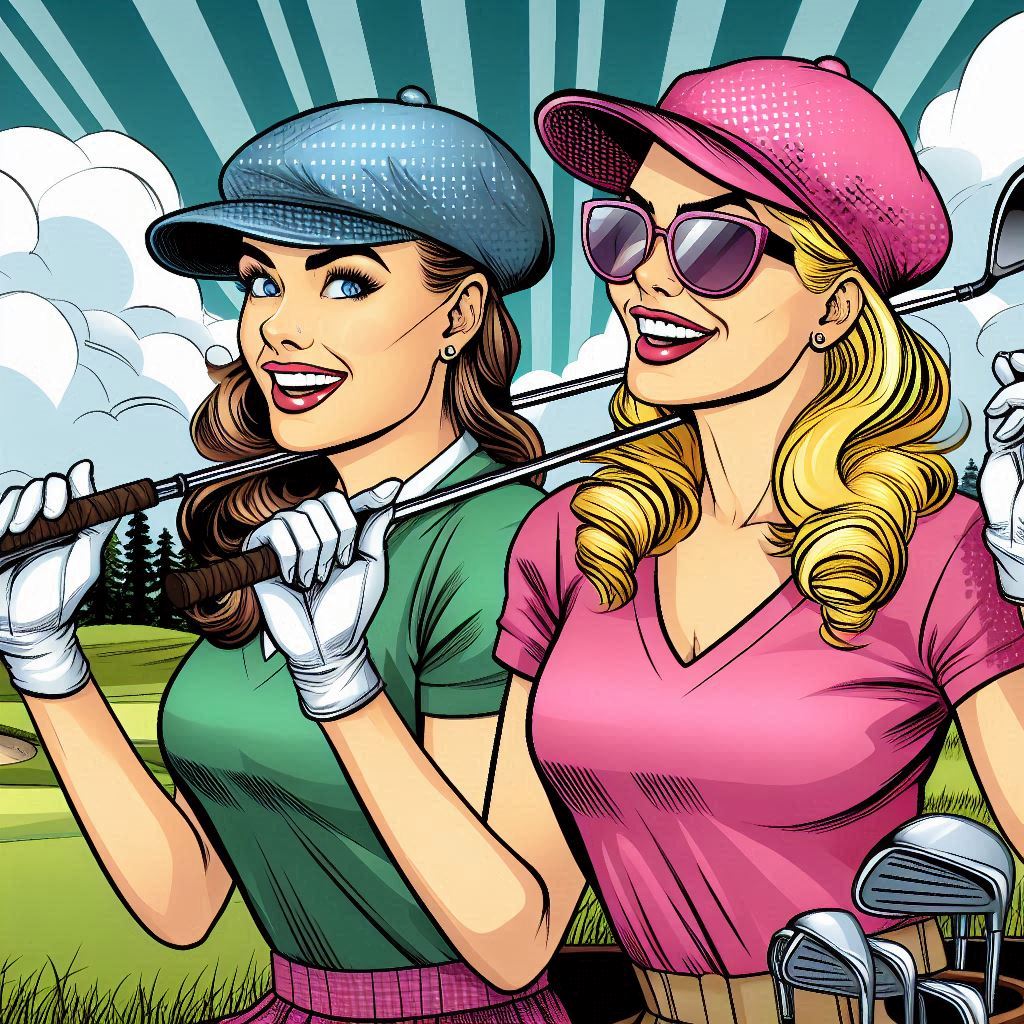 female golfers smiling