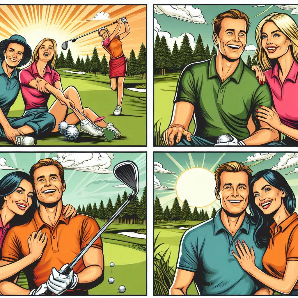 couples playing golf