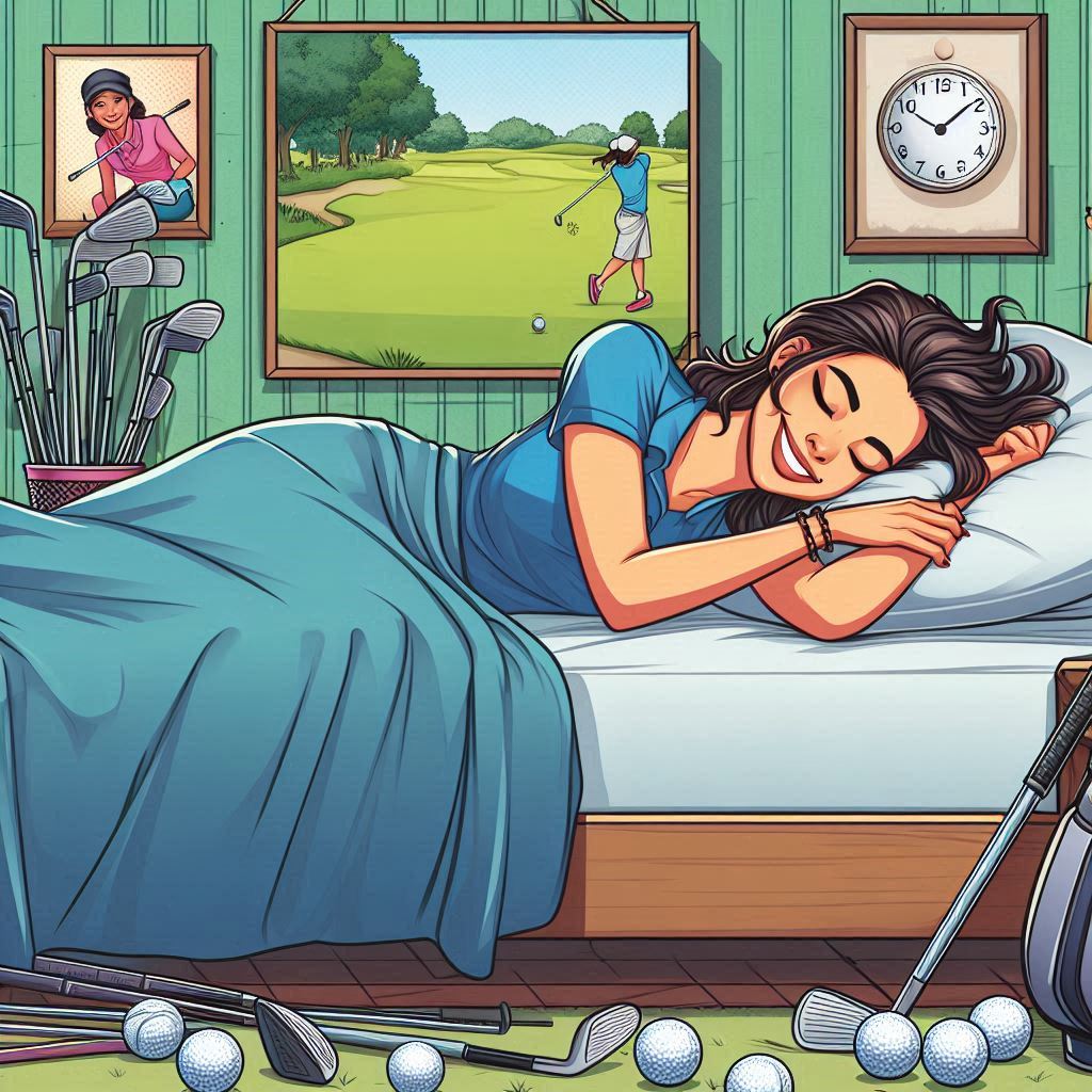 golfer sleeping with a smile