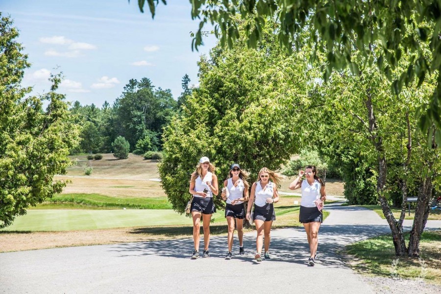 group of golfers walking