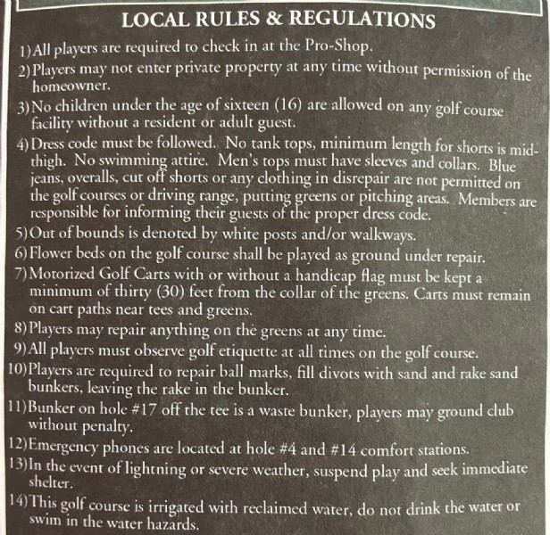 Golf rules