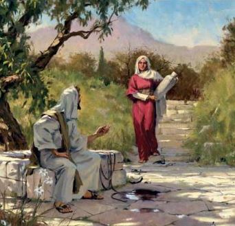 Yeshua and woman at well
