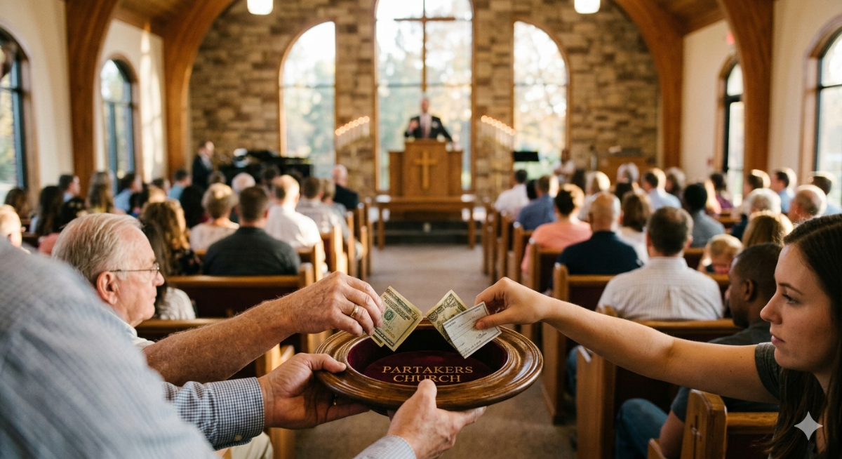 Congregation giving in worship at Partakers Church of Christ Ministries