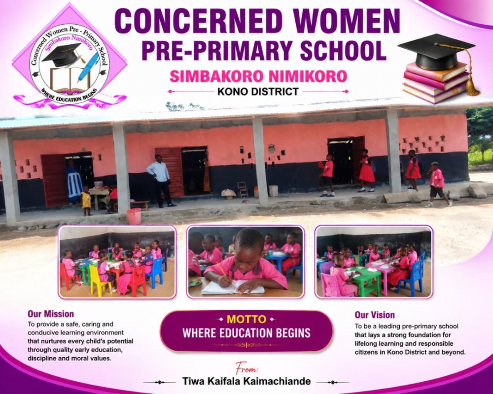 Concerned Women Pre/Primary School building in Simbakoro Town