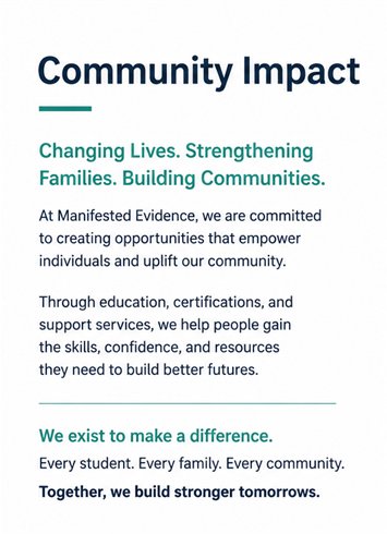 Manifested Evidence community programs in action