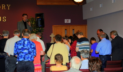 altar call at Elbow Lake, MN