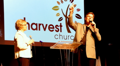 ministering at Harvest Church