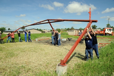 raising the framework for one of the tabernacles