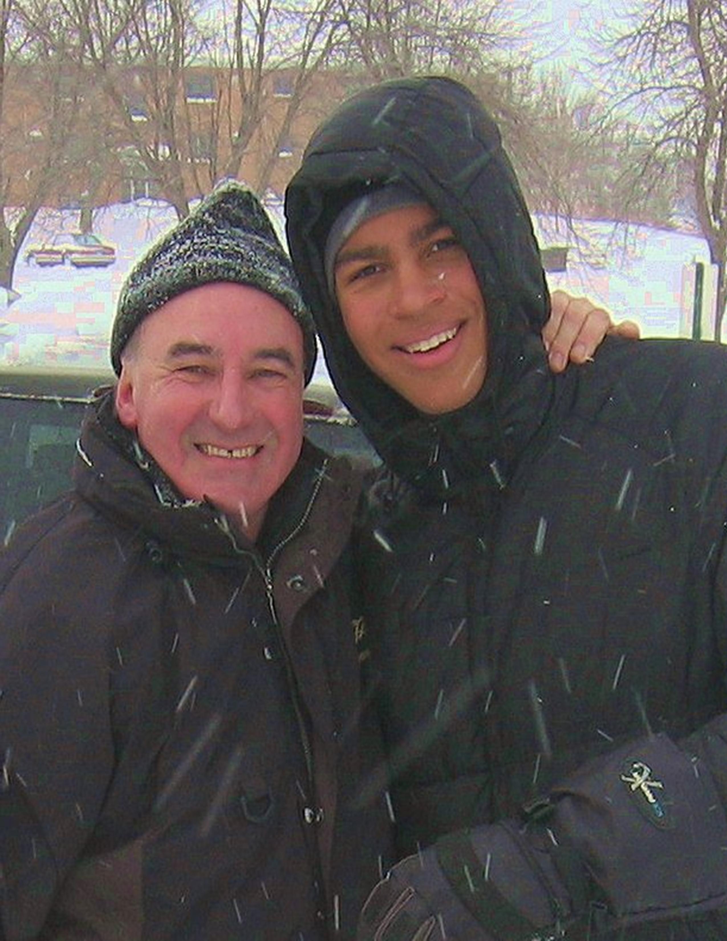 Liam & Dante' doing a good job shoveling!