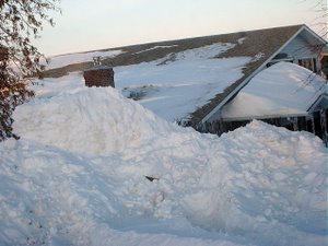 that's our house behind the snow!