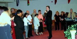 Altar call at First Assembly in Cocoa, FL