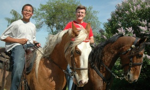 Larry and Dante' out for a ride.