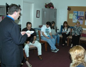 Jeff doing group counseling