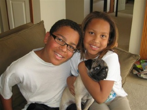 Our grandkids and granddog...we love them much!