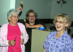 Lois Wilmer, Jeri Naber, & Sharon Sundvall---helping with some painting!