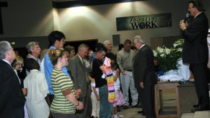 Altar call at First Assembly of God in Metairie, LA