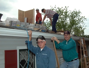 Working outside in the rain and heat!