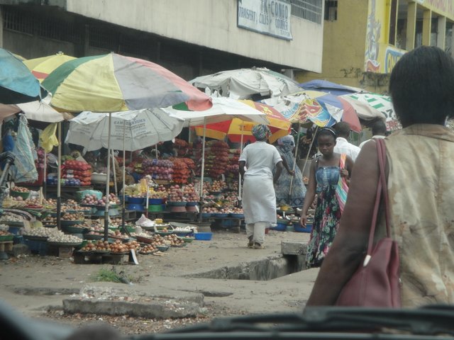 Market scene in the city