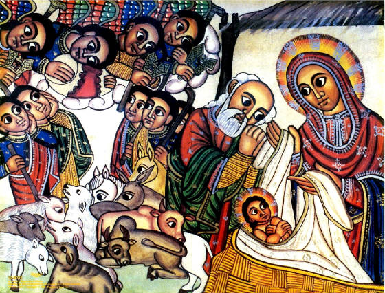 Traditional Ethiopian nativity scene