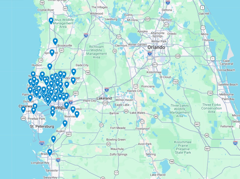 Church Member Locations Map